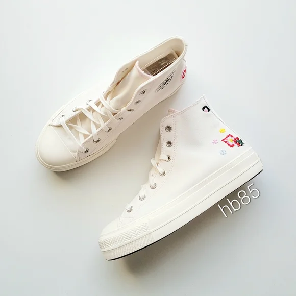 Converse CTAS Lift Hi Egret Black Pink Foam Women's 11 - Picture 2 of 7